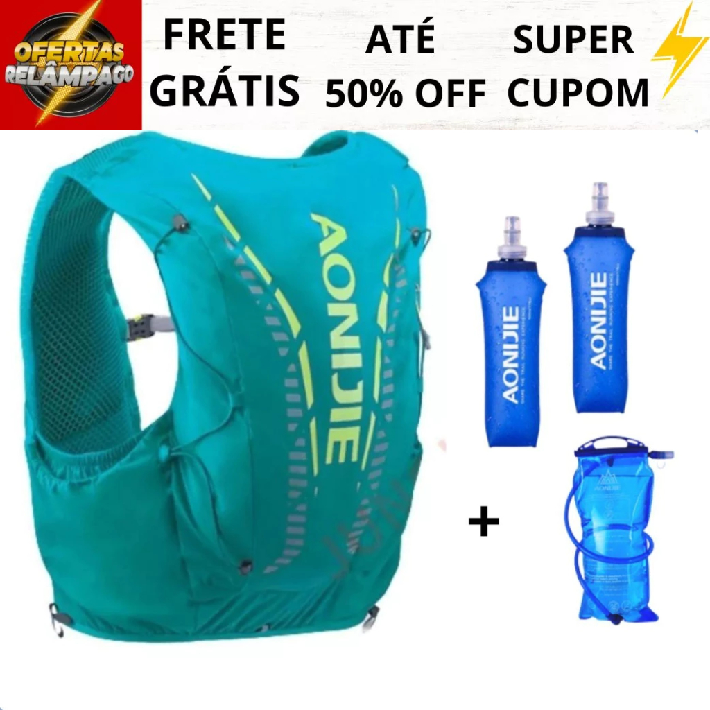 Mochila Colete Corrida Trilha Aonijie + Bolsa Hidratação