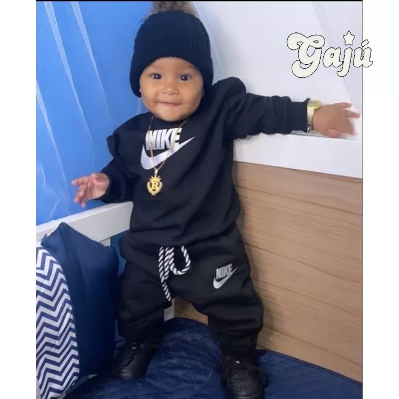 conjunto moleton flanelado unissex RN,P,M,G,GG preto ou branco