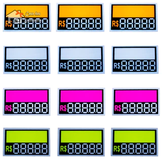 50 Placas de Preço Plastico PVC Reutilizável - Cores