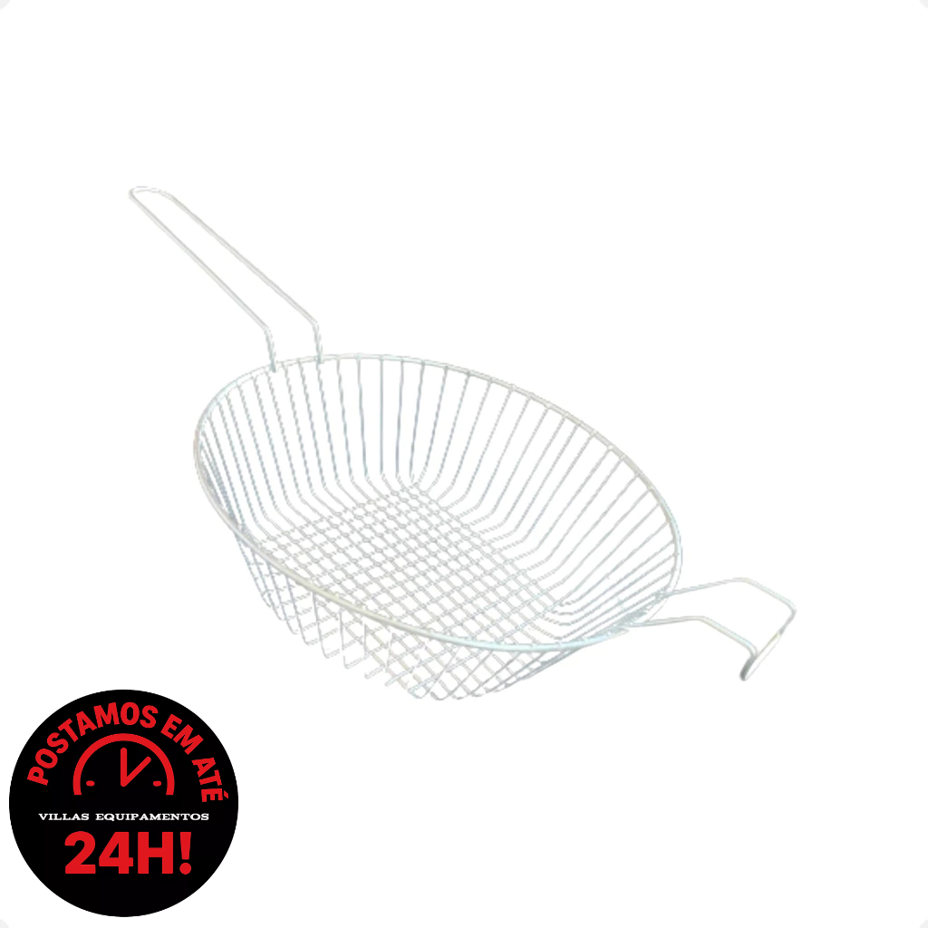Cesto De Fritura Para Fritadeira Com Peneira Aço Reforçado