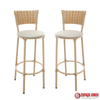 JOGO 2 BANQUETAS ALTA CAPUCCINO TODA ENCAPADA DE COZINHA AREA GOURMET em Oferta na Shopee