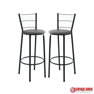 Kit 2 Banquetas Alta Premium Resistente Para Cozinha Bancada Moderna Balcão