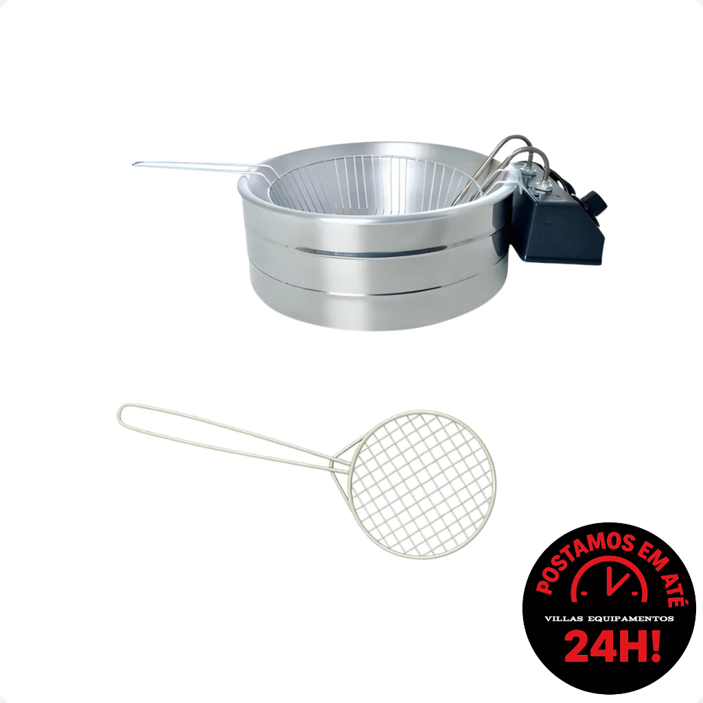 Fritadeira Eletrica 5L 220V Tacho Profissional + Escumadeira