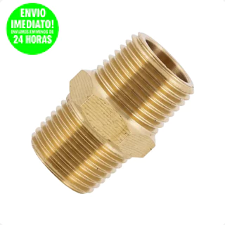 Conexão Niple Duplo Rosca 1/2 Npt Latão Macho Instalação Gás
