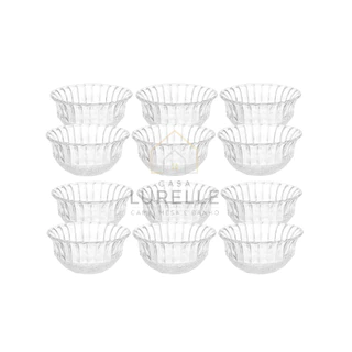 Kit 12 Sobremesa Konia Dumiat 240ml – Vidro com Relevo Elegante
