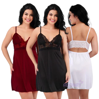 Kit 3 Camisola Sexy de Renda Com Calcinha Sensual Feminina Camisola de Renda Sensual Lingerie Sexy em Oferta na Shopee