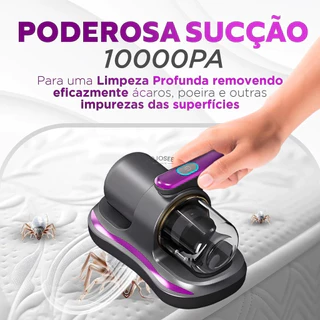 Aspirador Removedor de Ácaros Colchão Sofá Elétrico Esterilizador UV 5V 100W Potência Portátil