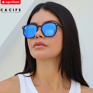 Óculos de Sol Tulum Azul Espelhado Armação Preto Degradê Hexagonal Premium uv400 Feminino Masculino em Oferta na Shopee