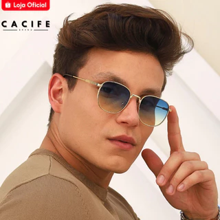 Oculos de Sol Redondo Dourado Azul Degradê Premium Classico Vintage Retro uv400 Masculino Feminino em Oferta na Shopee