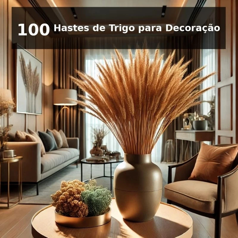 100 Hastes de Trigo Seco para Decoração - Arranjos, Flores Desidratadas ...