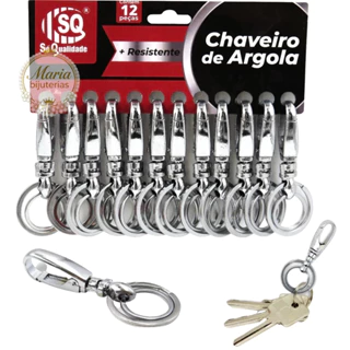 kit 3/6/12 Chaveiros de metal  Argola Dupla Resistente Organizador De Chaves Promoção em Oferta na Shopee