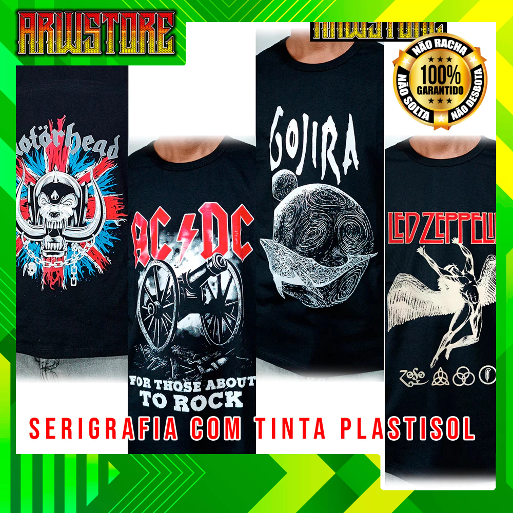 Camiseta de Rock Nirvana Metallica Ramones Slipknot Gojira ACDC