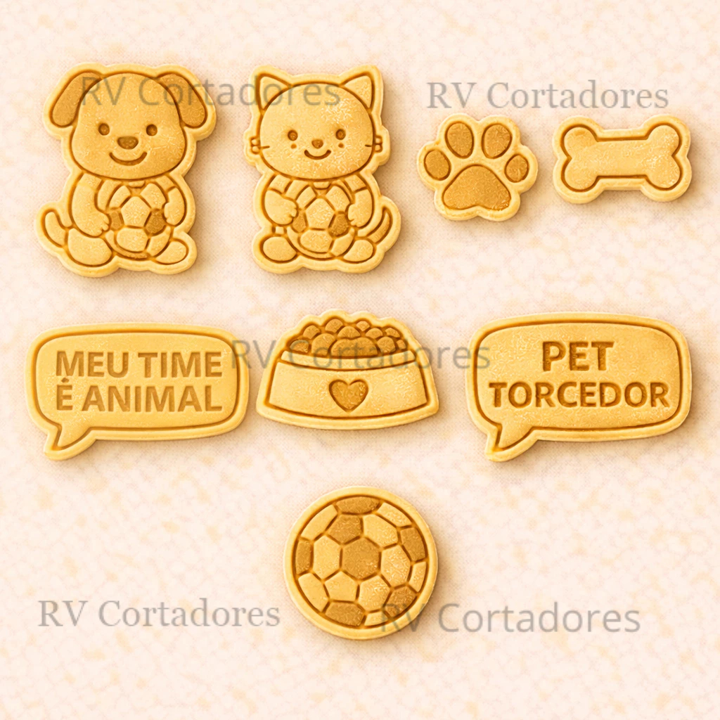 Cortadores Futebol - Kit Copa Pet - Biscoitos Copa do Mundo 