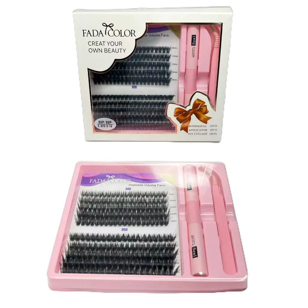 Kit extensão de cílios tufinho Lash iniciante FADA COLOR -MIX 9
