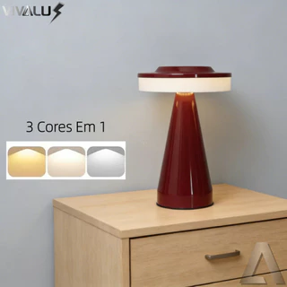 Abajur Cogumelo Moderno Laranja Vermelho Preto Luminária De Mesa Led Portátil Recarregável USB 5V