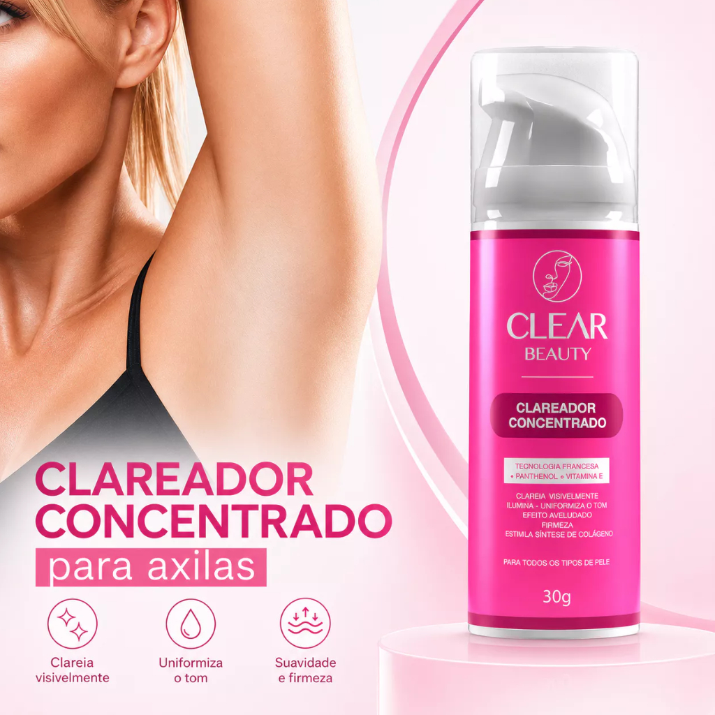 Clareador de Axilas e Virilhas Creme Clareador Partes Íntimas Clear Beauty