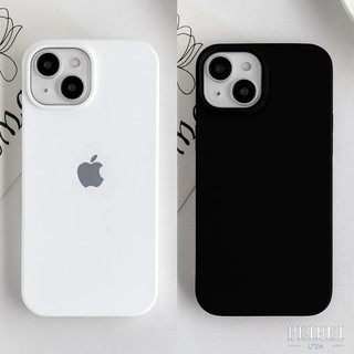Capa Capinha Silicone Aveludada Cor PRETO BRANCO Para iPhone XR 11 12 13 14 15 16 17 PRO MAX