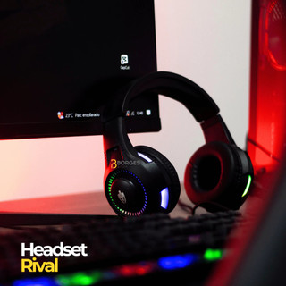 Fone De Ouvido Headset Gamer com Fio Profissional Preto Led Rgb PC USB P2/P3 XBOX PS4 Vídeogame — foto 2 — Achou Levou Brasil