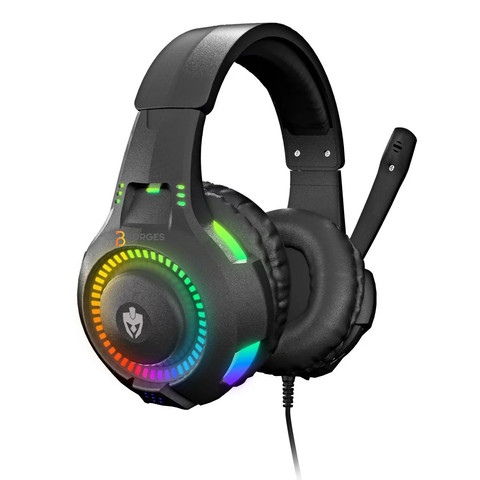 Fone De Ouvido Headset Gamer com Fio Profissional Preto Led Rgb PC USB P2/P3 XBOX PS4 Vídeogame — foto 1 — Achou Levou Brasil