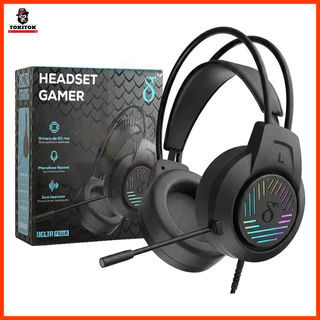 Headset Gamer RGB Driver 50mm Som Imersivo Microfone Flexível HD Fone com Fio para PC PS4 Xbox