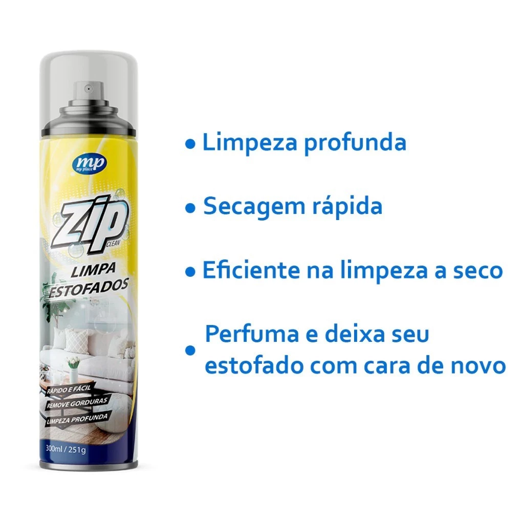 Kit C/2 Limpa Estofados Spray Zip 300ml My Place Carro e Sofá - Imagem 2