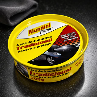 Cera Automotiva Tradicional 200g Mundial Prime Protege dá Brilho e Renova
