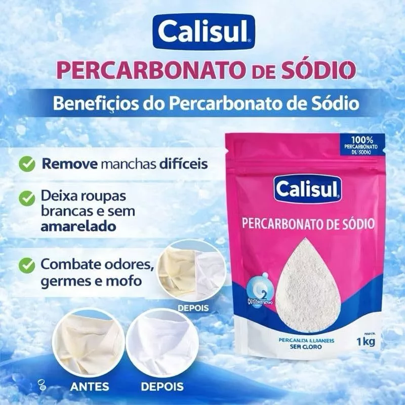 Percarbonato 100% Puro Tira Manchas Roupas Brancas e Coloridas - Imagem 4