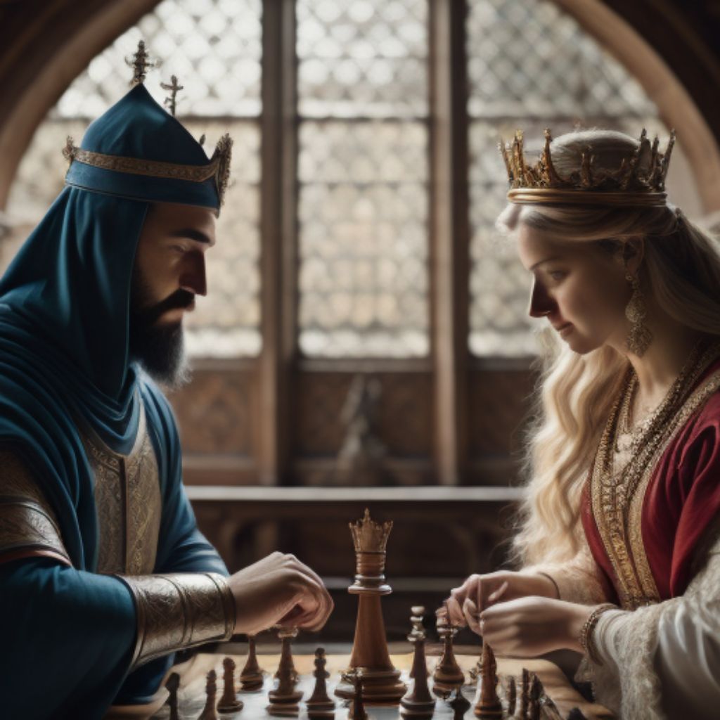 jogo de xadrez temático medieval paladino Rústico tabuleiro dragão