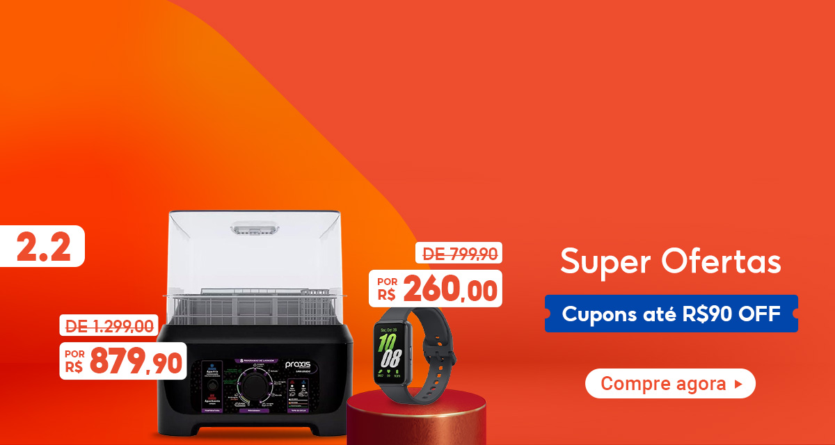 2 do 2. Lava Louças Praxis 1299,00 por 879,90. Smartband Samsung 799,90 por 260,00. Super Ofertas. Cupons até 90 reais off. Compre agora.