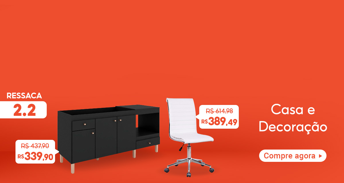 Ressaca 2 do 2. Armário de Cozinha de 437,90 por 339,90 reais. Cadeira de Escritório de 614,98 por 389,49 reais. Casa e Decoração. Compre agora.