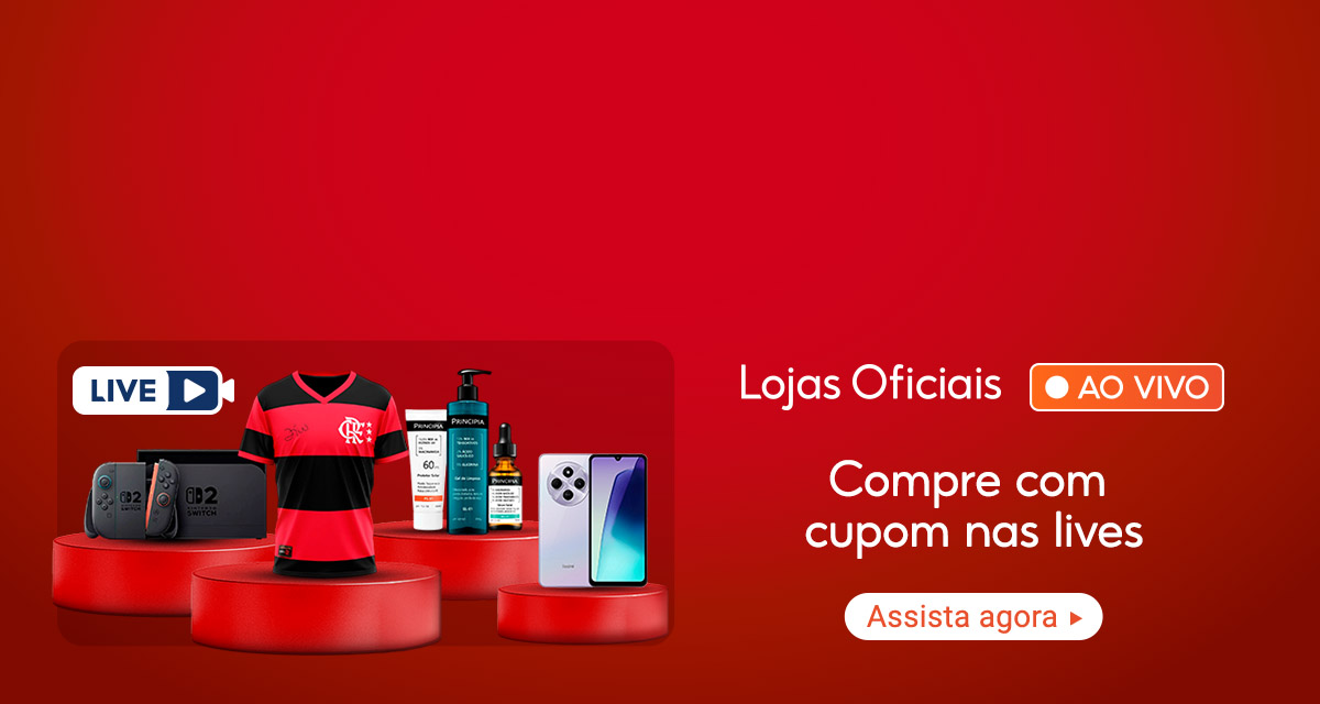 lojas oficiais ao vivo. compre com cupom nas lives. assista agora