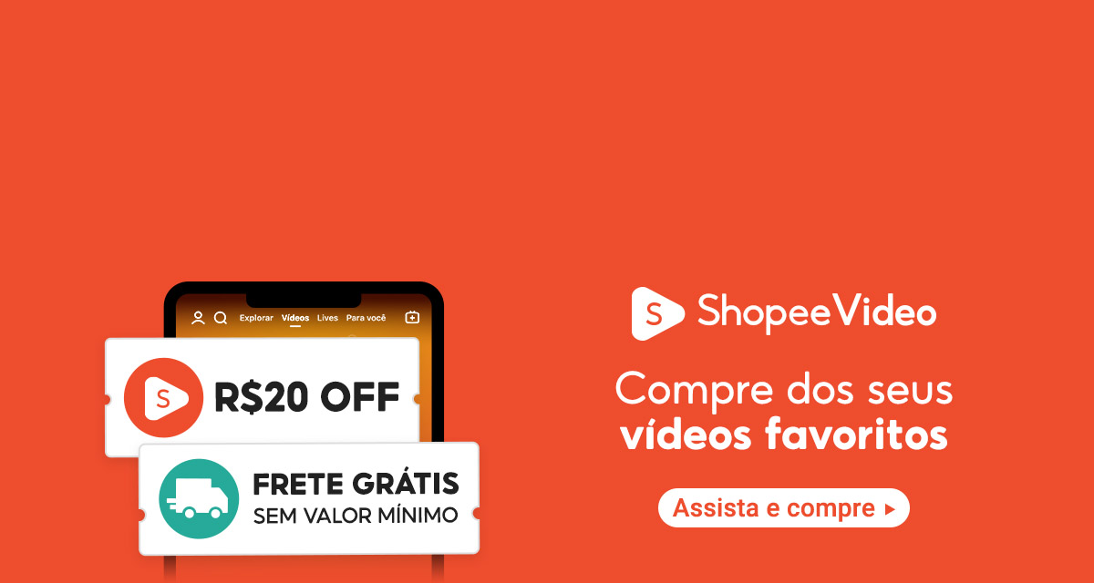 shopeevideo. 20 reais off. frete grátis sem valor mínimo. compre dos seus vídeos favoritos. assista e compre.