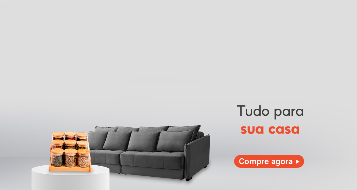Kit 9 potes e sofá cama retrátil. Tudo para sua casa. Compre agora.