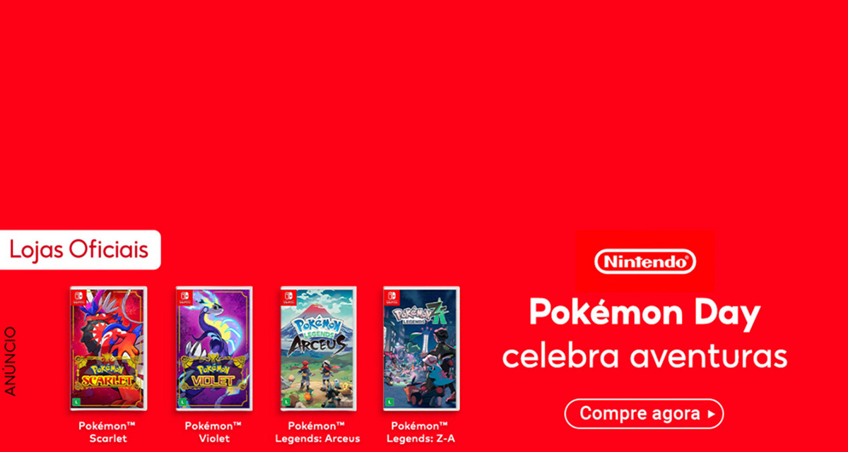 lojas oficiais. nintendo. pokémon day celebra aventuras. compre agora