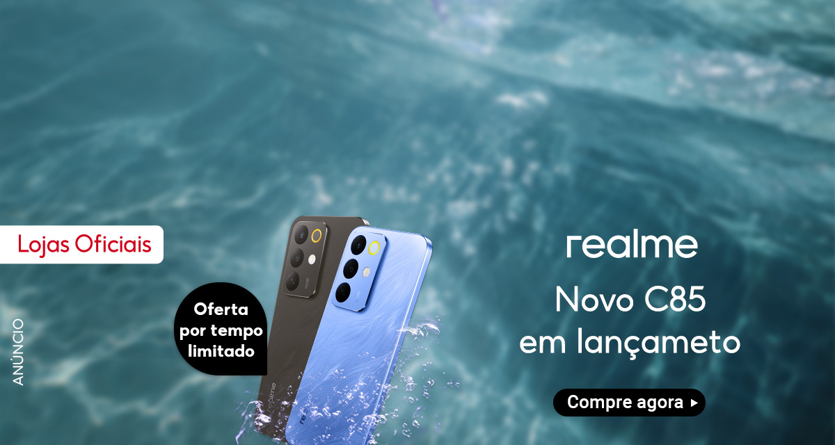 lojas oficiais. realme. novo C85 em lançamento. compre agora. oferta por tempo limitado