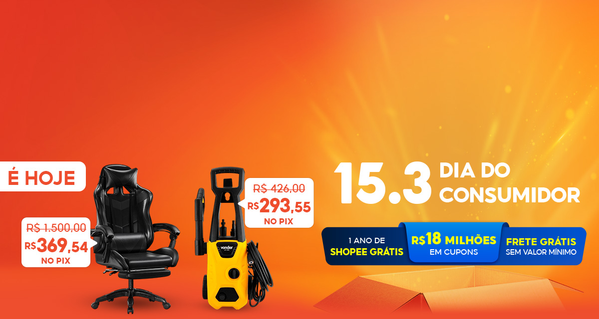 15 do 3. É hoje. 1 ano de Shopee Grátis. 18 milhões de reais em cupons. frete grátis sem valor mínimo