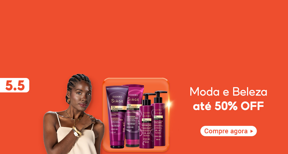 5 do 5. Moda e Beleza até 50 por cento OFF. Compre agora. 