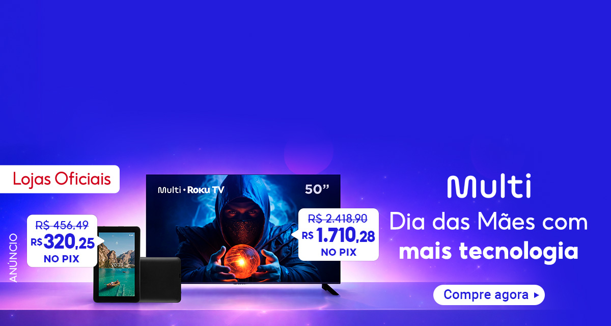  Anúncio Lojas Oficiais.Tablet de 456,49 por 320,25 no Pix. Multi Roku TV de 2.418,90 por 1.710,28 reais no Pix. Compre agora..
