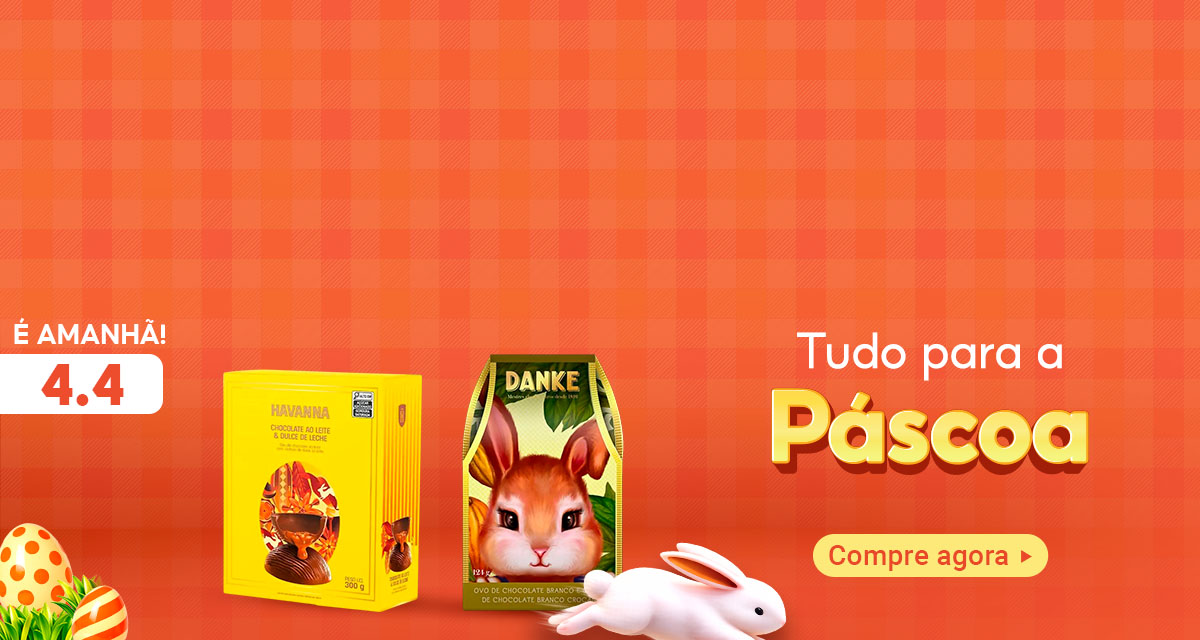 É amanhã! 4 do 4. Tudo para a Páscoa. Compre agora.