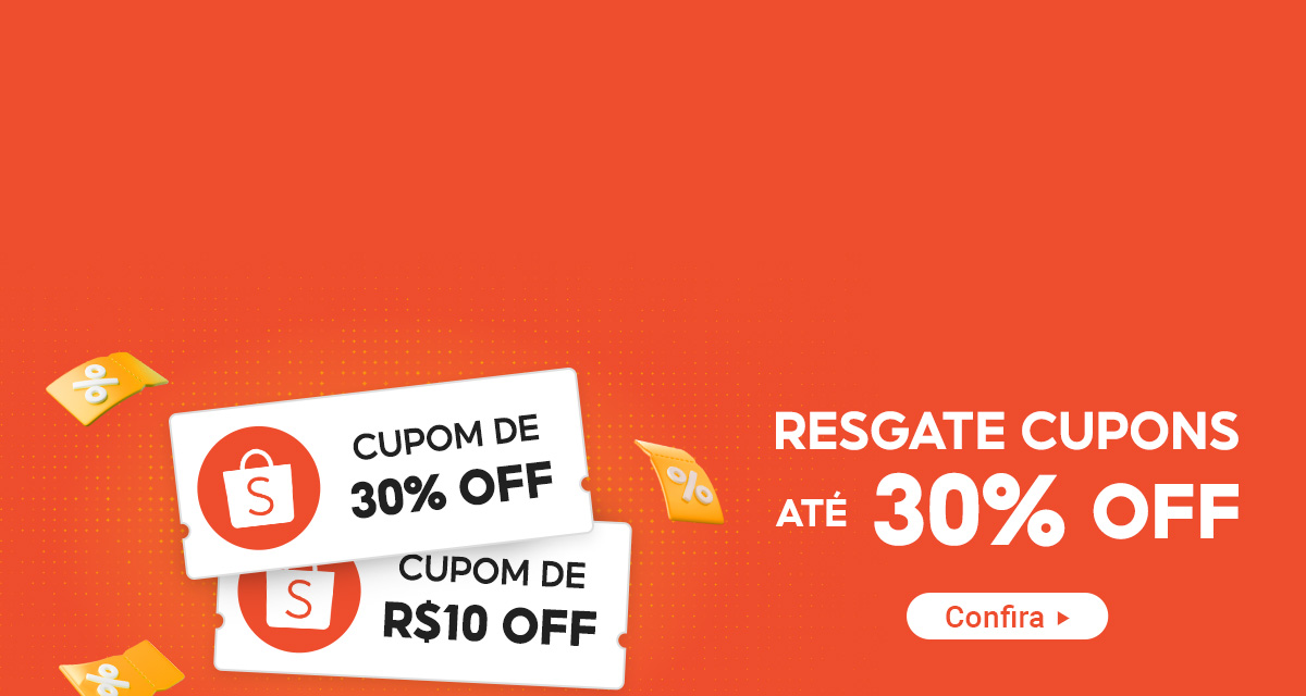 Resgate de Cupons até trinta por cento off. Confira