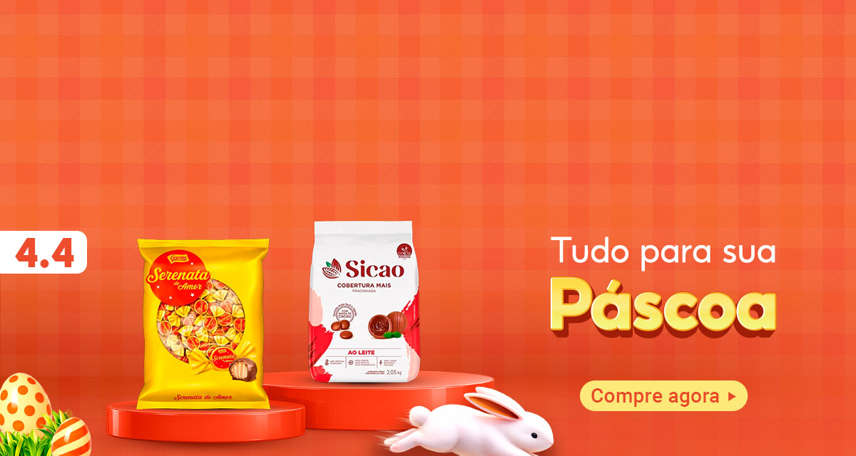 4 do 4. Pacote de bombom Serenata e pacote de cobertura ao leite. Tudo para sua Páscoa. Compre agora.