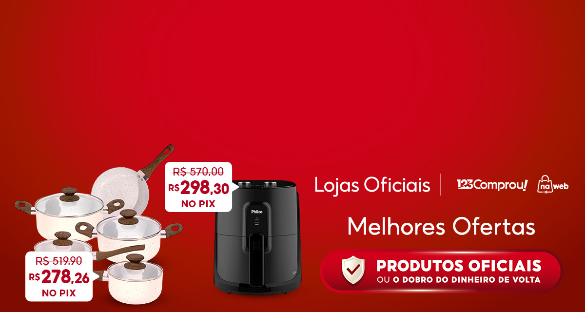 Melhores Ofertas em Lojas Oficiais. Produtos oficiais ou o dobro do seu dinheiro de volta. Jogo de Panelas de 519,90 por 278,26 reais no pix. Fritadeira Elétrica de 570,00 por 298,30 reais no pix.