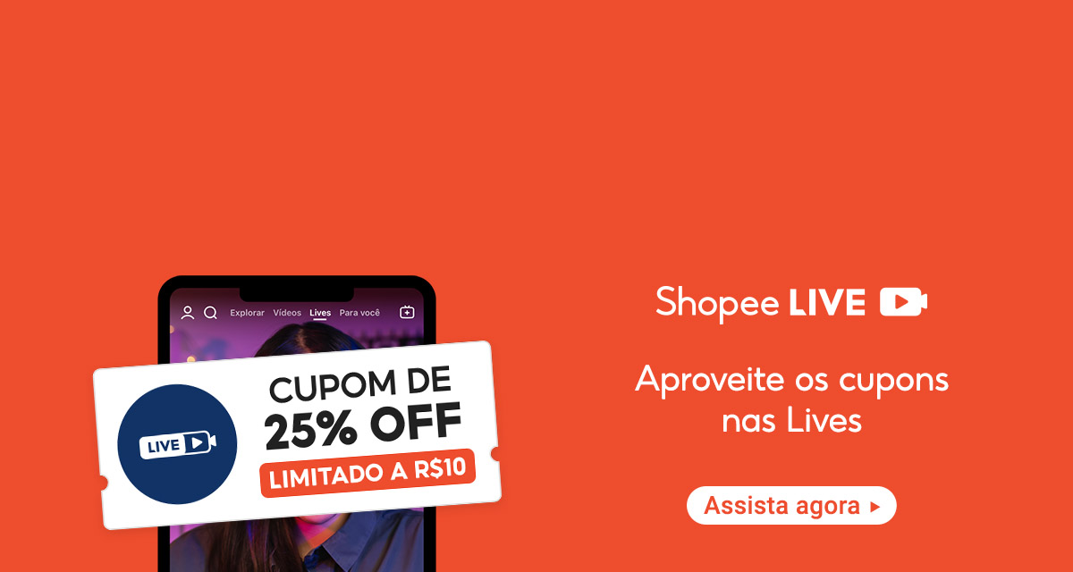 Shopee Live. Aproveite os cupons exclusivos nas lives. Assista agora!