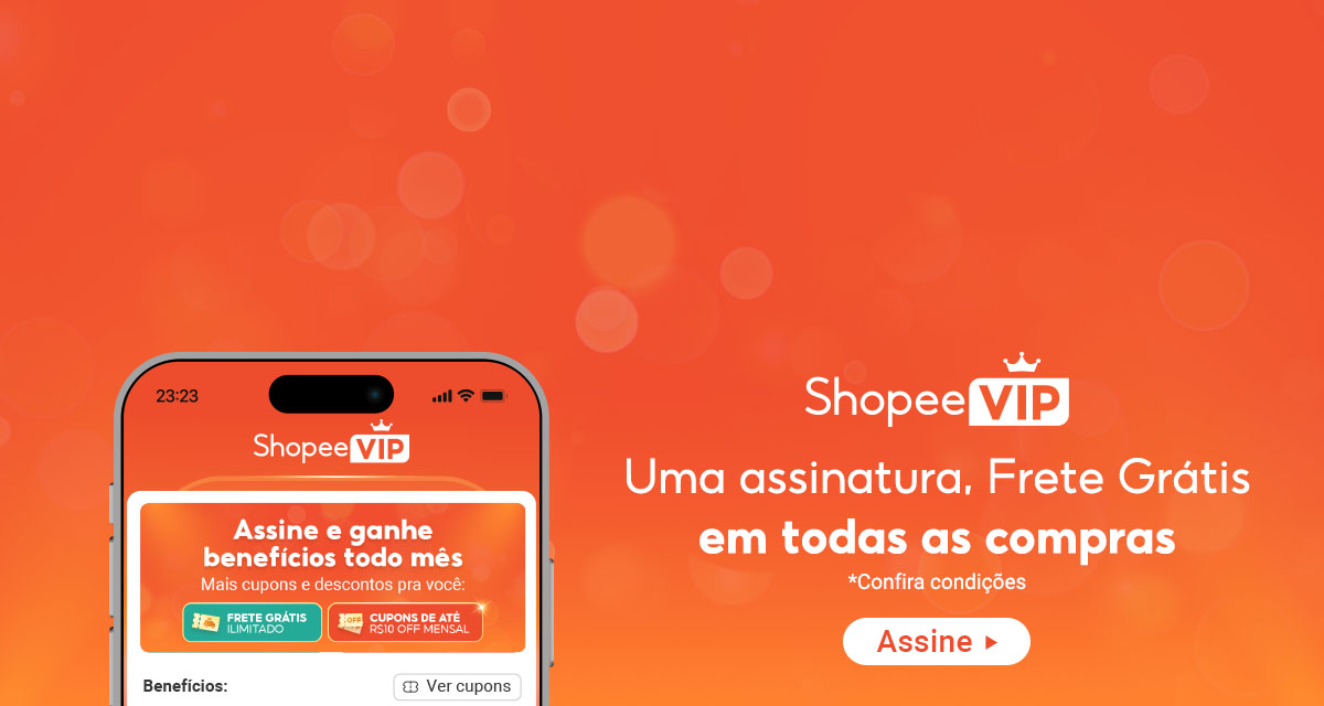 Shopee Vip. Uma assinatura, frete grátis em todas as compras. Confira condições. Assine.