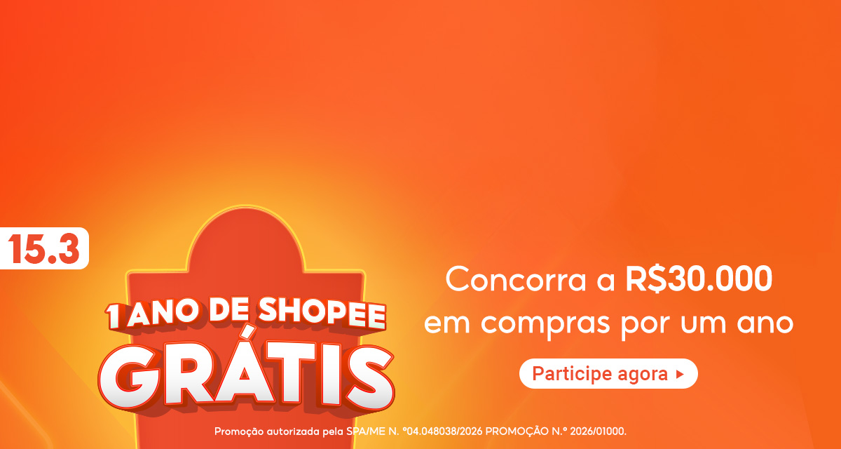 15 do 3. 1 ano de Shopee Grátis. Concorra a 30.000 reais em compras por um ano. Participe agora. 