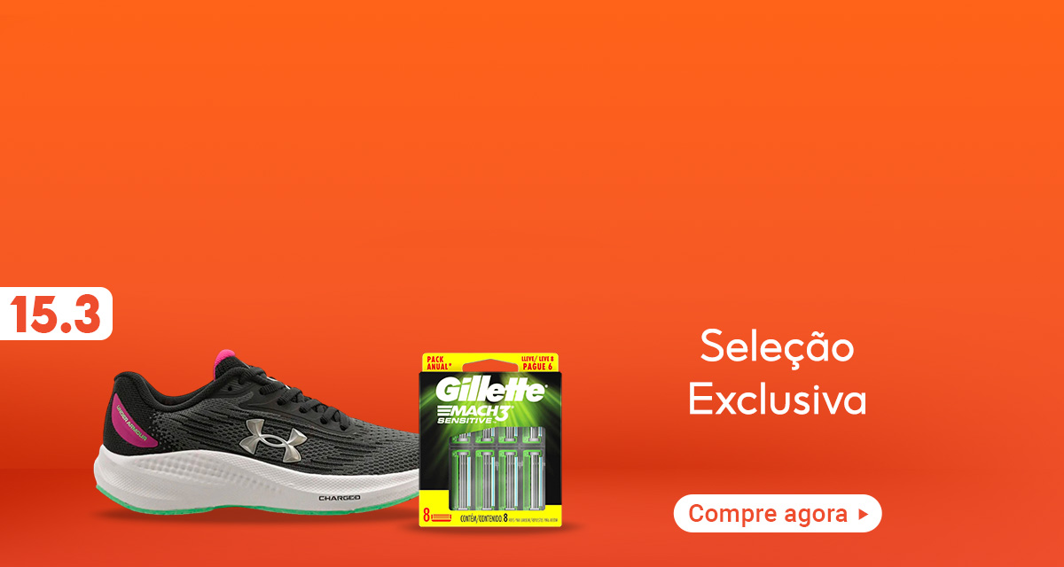 15 do 3. Tênis Under Armour. Carga Gillette Mach3. Seleção exclusiva. Compre agora.