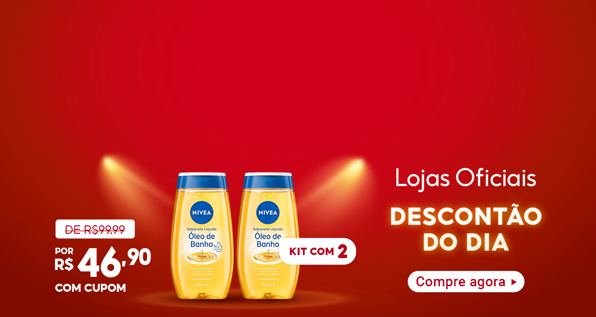 Descontão do dia! Kit com 2 óleos de banho Nivea por 46 reais e 90 centavos com cupom. Compre agora