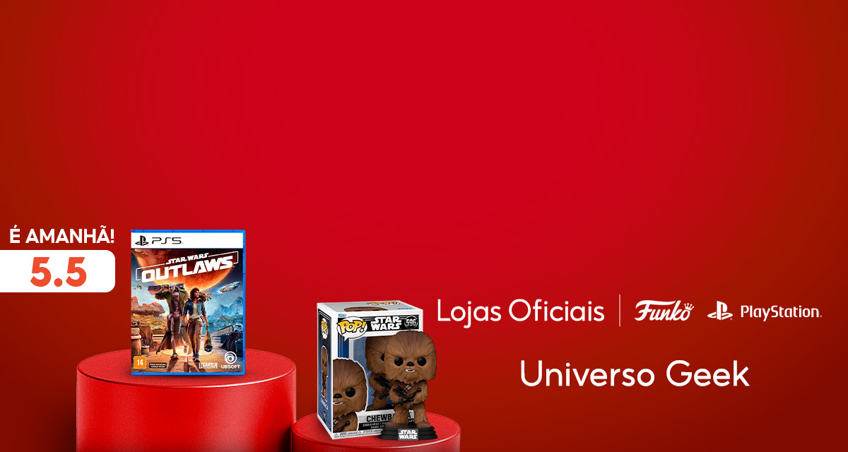 É amanhã! 5 do 5. Lojas Oficiais: Funko e Playstation.