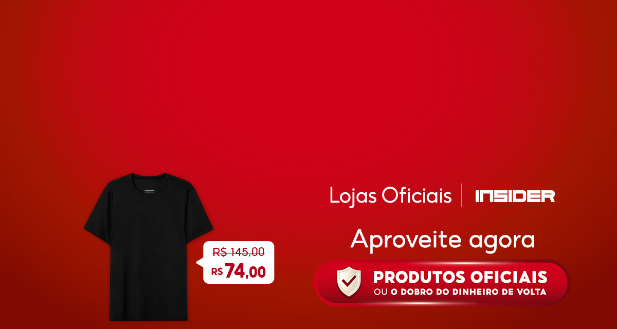 Lojas Oficiais.Camiseta Insider. De 145 reais por 74 reais. Aproveite agora. Produtos oficiais ou o dobro do seu dinheiro de volta.