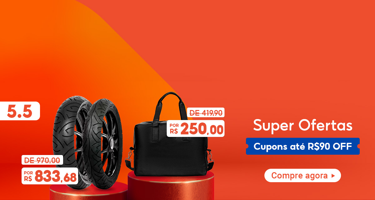 5 do 5. super ofertas. cupons até 90 reais off. compre agora. pneu de 970 reais por 833,68. bolsa de 419,90 reais por 250,00